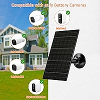 Vista 3 de 7W Solar Panel Compatible with Eufycam, USB-C Solar Charger for 5V Battery Cameras, IP66 Waterproof, 360° Adjustable Mount, 9.8ft Charging Cable