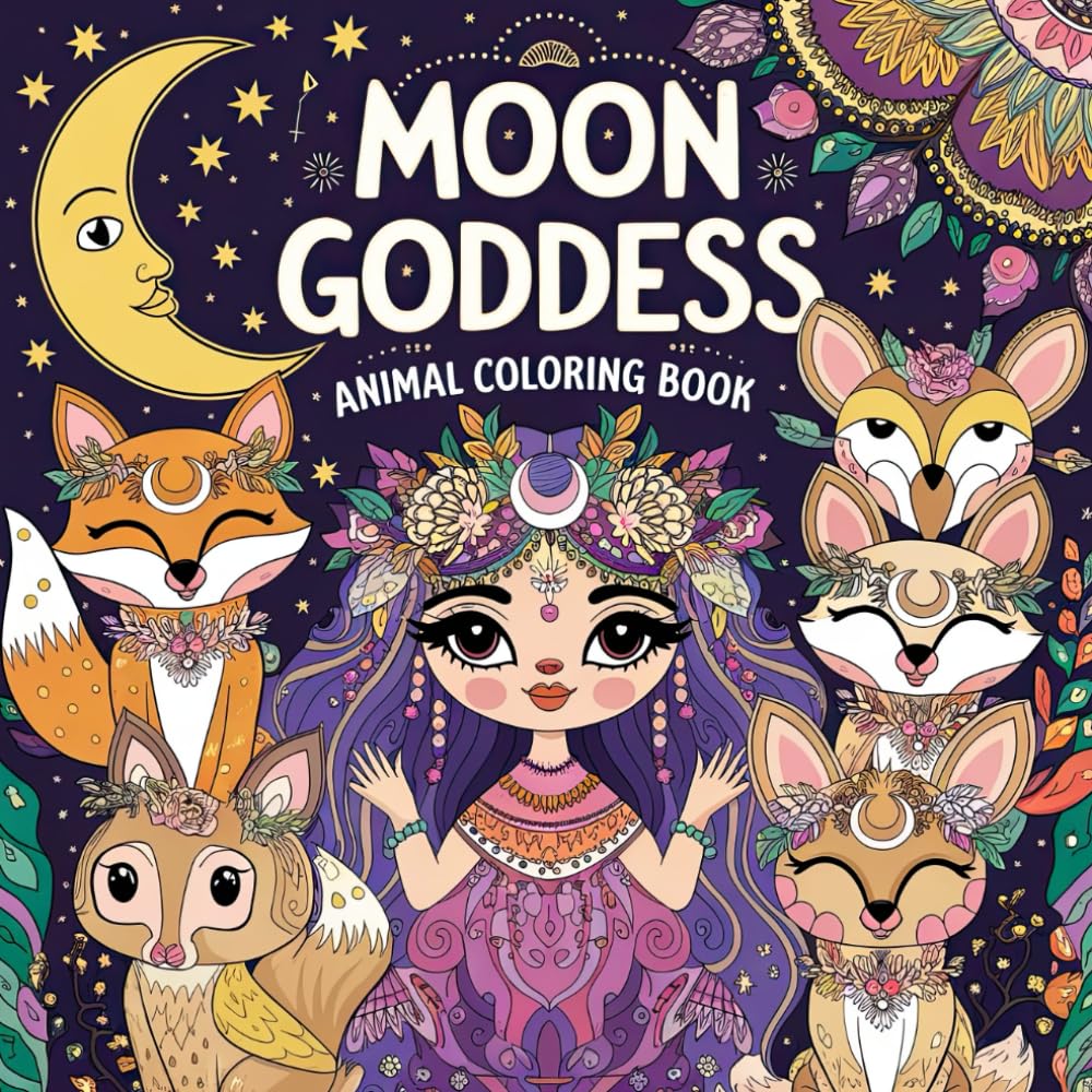 Moon Goddess Animal Coloring Book: Divine Animal Companions of the Moon Goddess