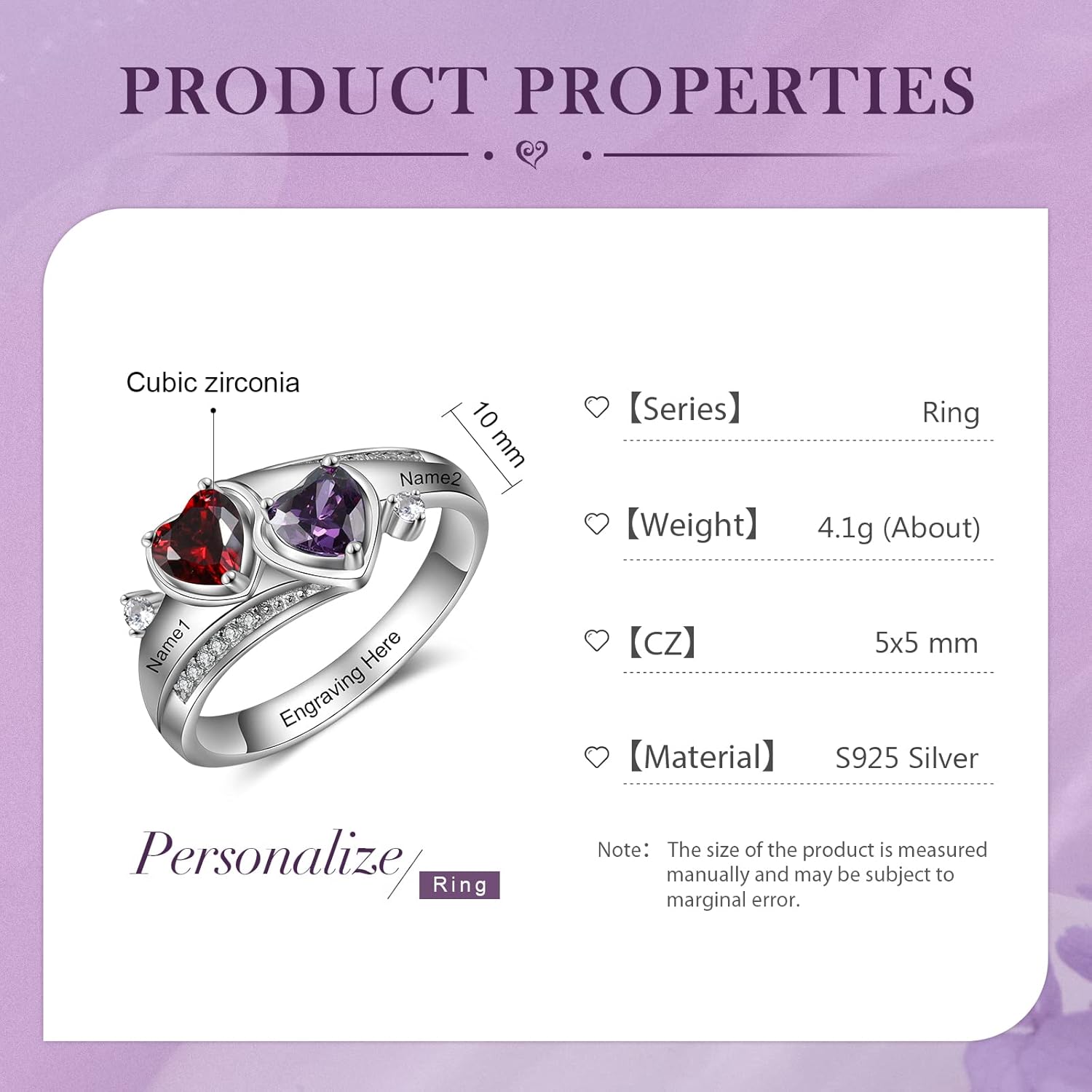 Jewelstruck Gifts for Mom Personalized Mothers Rings Birthstone Rings for Women Engagement Promise Rings for Her Family Anniversary Birthday Gifts for Women Grandma Mom Wife