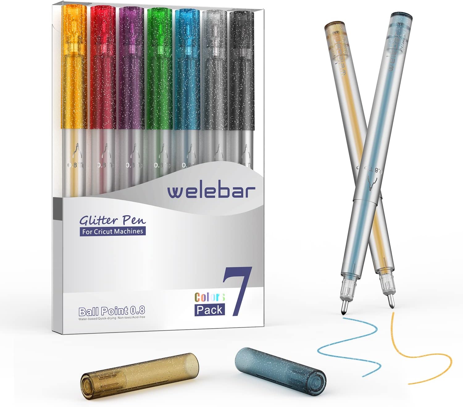 Welebar Glitter Gel Pen Set for Cricut Maker 3/Maker