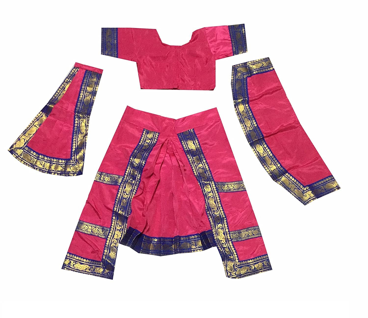 Bharatanatyamworld Classical Dance Bharatnatyam Costume For Kids And Adults Magenta (Rani) Color (32 (9-12 Years)) - Silk (B09RPKPGNC) Amazon Price History, Amazon Price Tracker