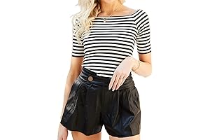 Striped Boatneck Half Sleeve Women's Off The Shoulder Top