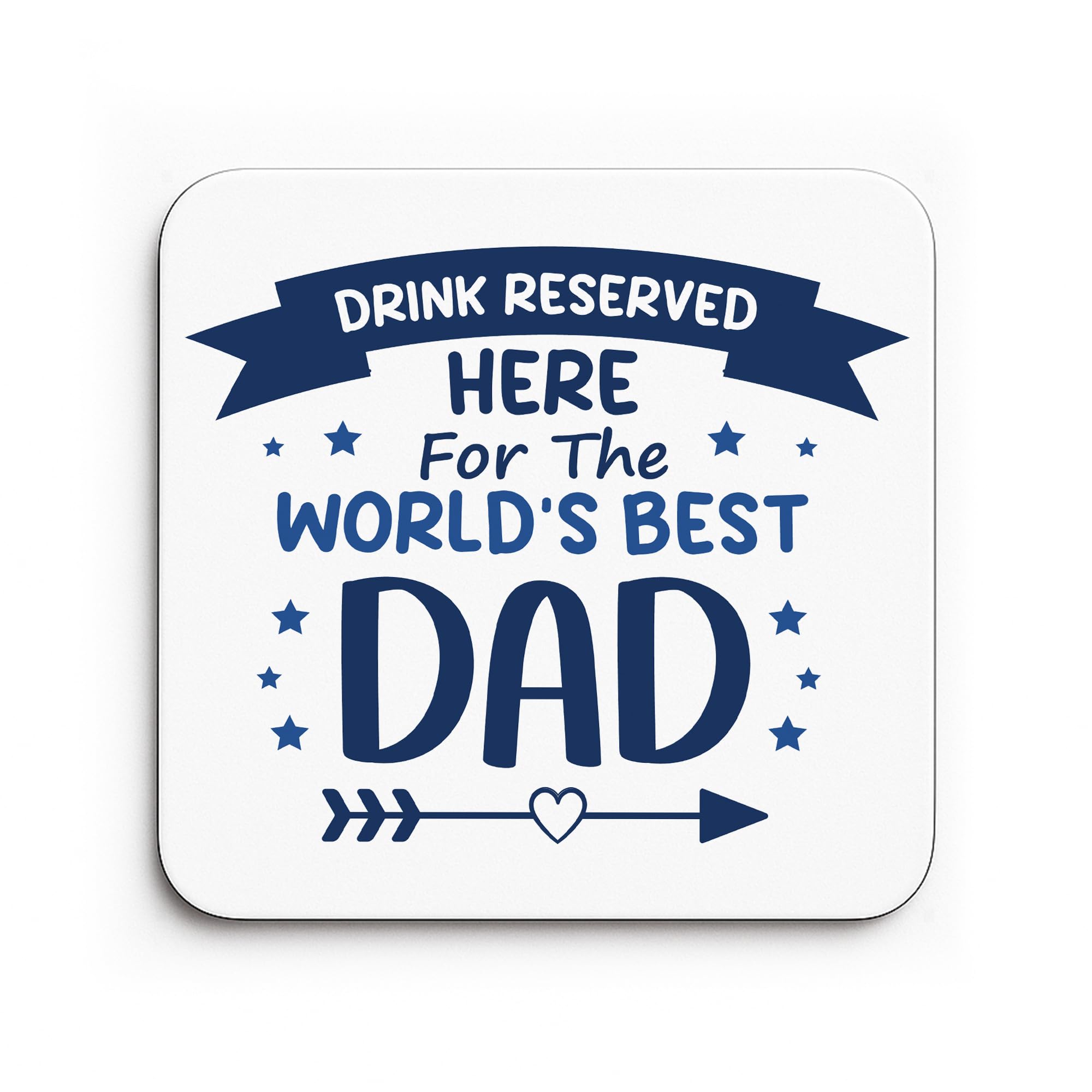 Red Ocean Men's White World's Best Dad Coaster Gift For Fathers Day Birthday Gift For Dad From Daughter Son Novelty Coffee Tea Coaster Him