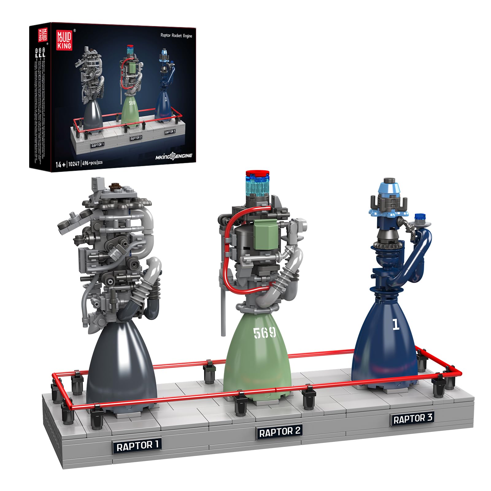 Amazon.co.jp: Mould King ラプターロケットエンジンモデルキット 宇宙