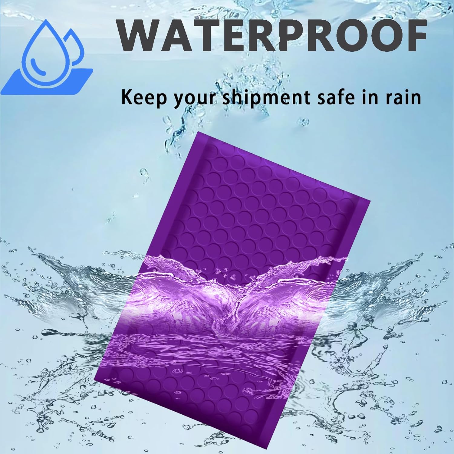 4x8 inches Poly Bubble Mailers, Self Seal and Water Resistant Padded Shipping Bags, Waterproof Mailing Envelopes (Usable 4x7 inches, Purple, 1000 Pieces)