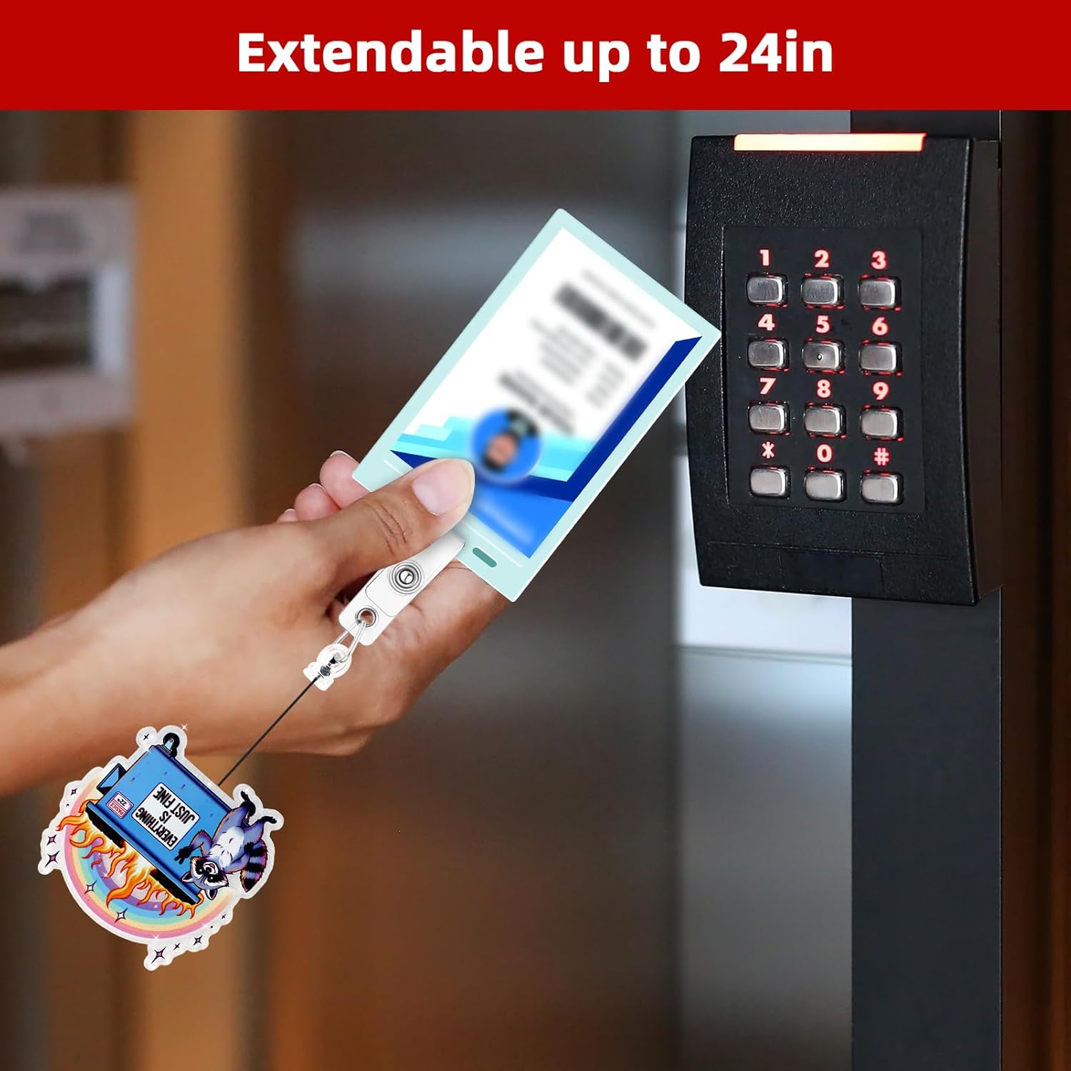 3Pcs Funny Nurse Badge Reel Raccoon Possum Dumpster Fire Badge Reel with Retractable Alligator Clip Cute Medical Worker ID Card Holder Accessories Christmas Gifts for Pediatric Nurse Doctor - Image 5