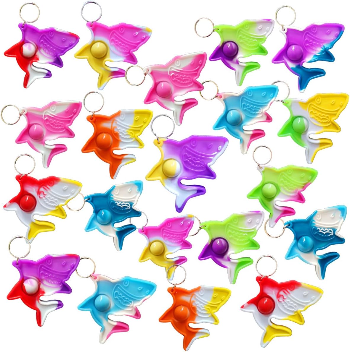 30 Packs Bulk Mini pop Shark Fidget Gifts for Holiday Boys and Girls Kids Party Supplies and Classroom Students Prize