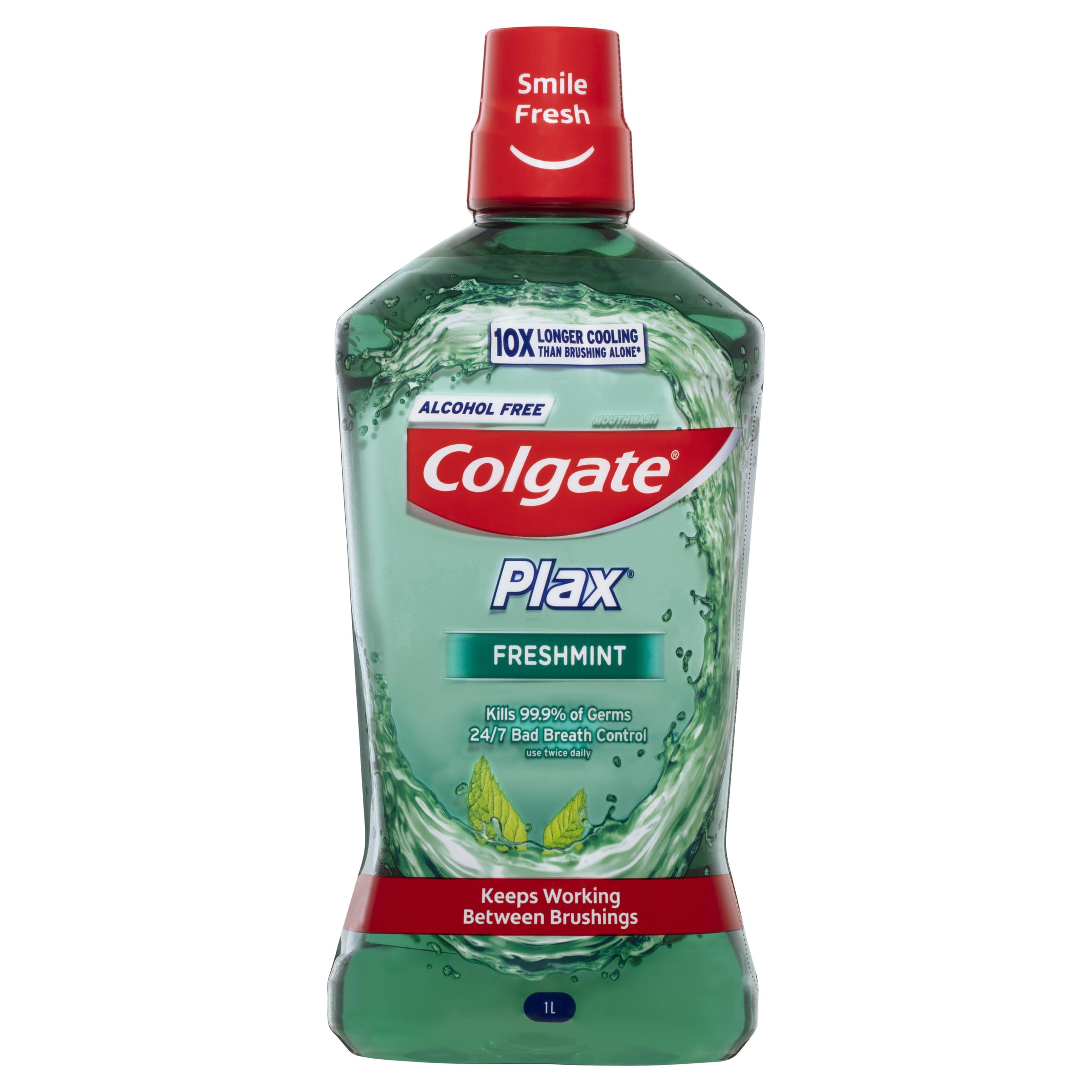 Colgate Plax Antibacterial Mouthwash, Freshmint, Alcohol Free, Kills 99.9% Germs, 24/7 Bad Breath...