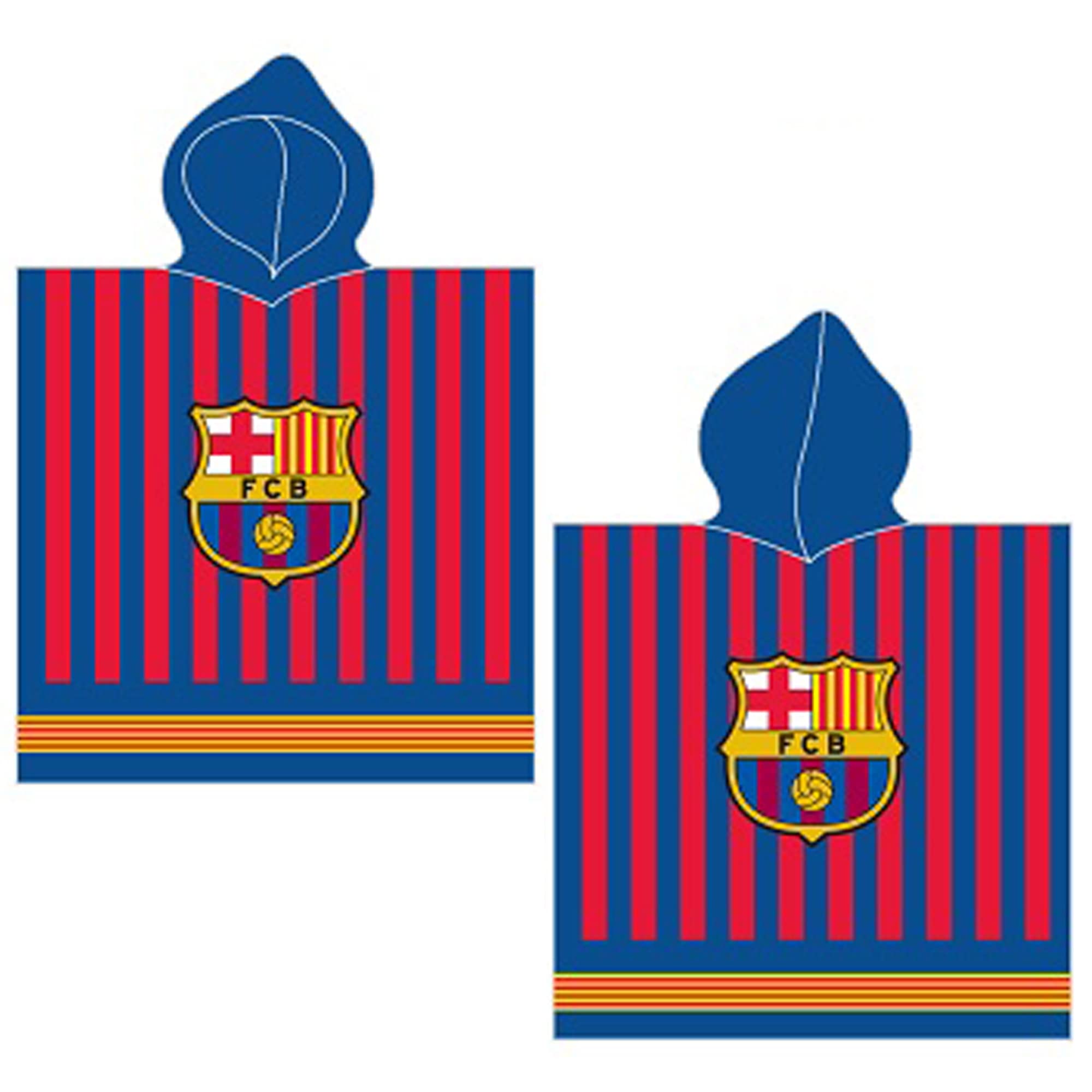 FC Barcelona Kinder Bade-Poncho – 60x120 Cm, 100% Baumwolle, Kapuze, FCB Fan-Artikel