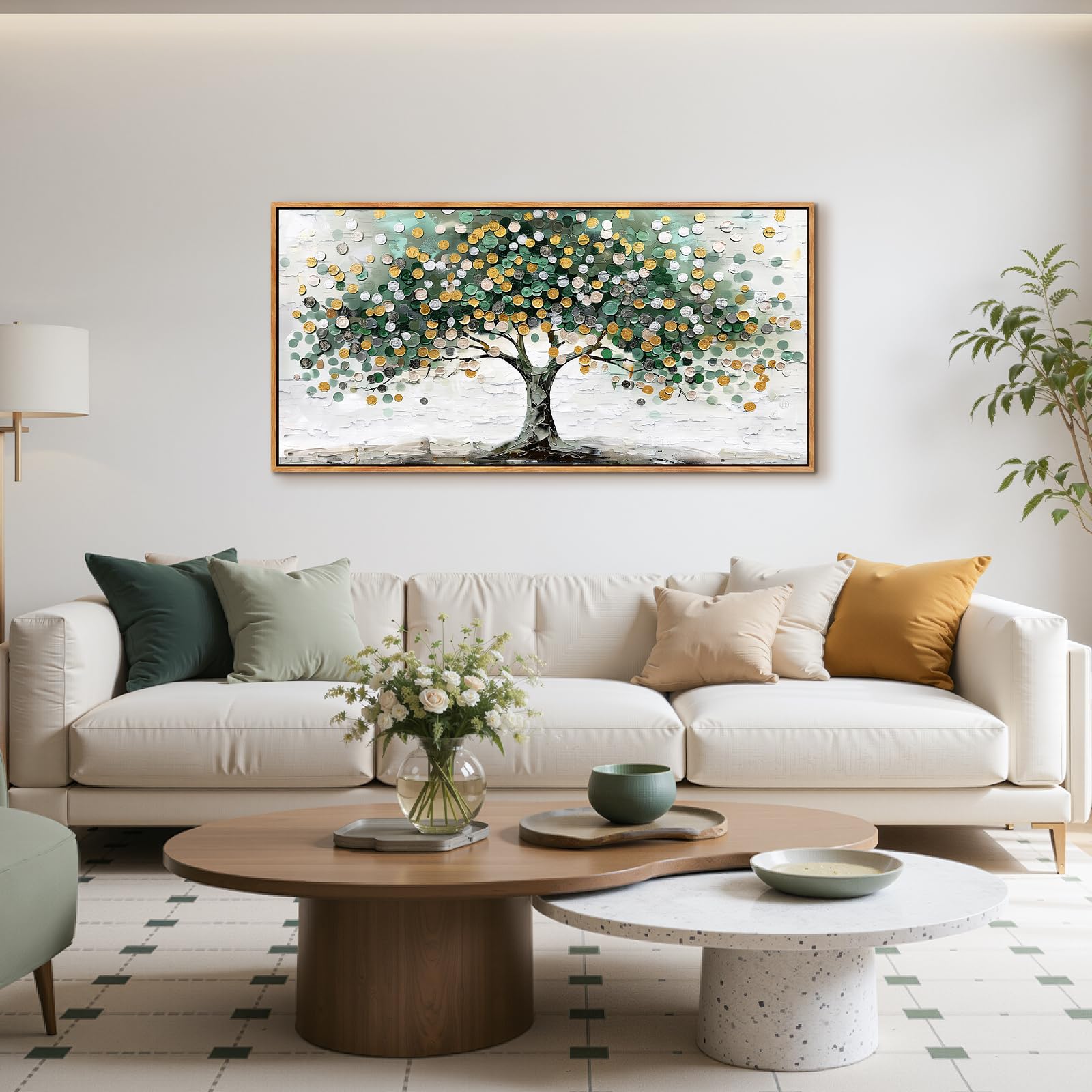 SERIMINO Quadro con Cornice Moderni Albero Della Vita Soggiorno 60x120 cm