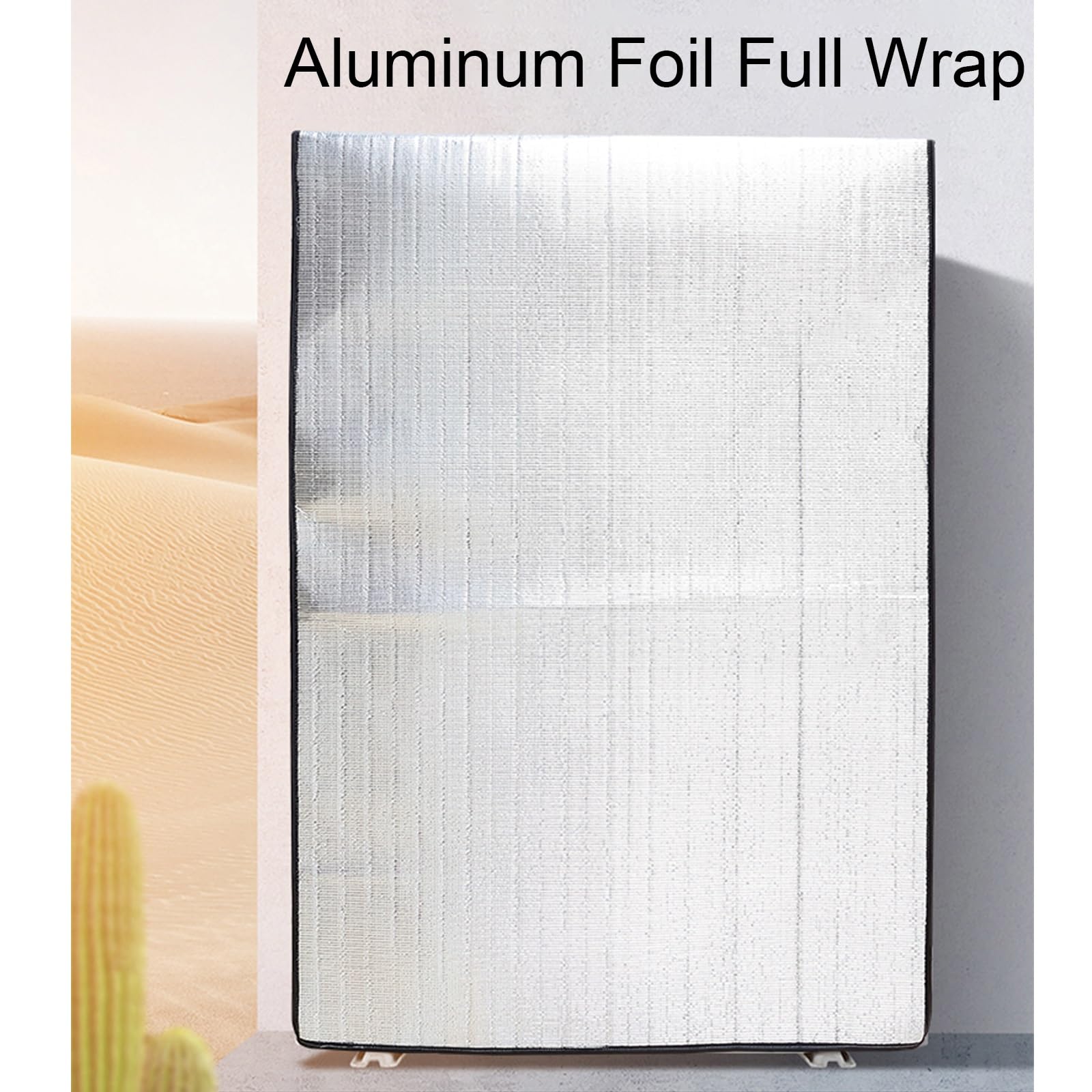Copertura per condizionatore d'aria a doppio strato, per tutte le condizioni atmosferiche, protegge l'unità in alluminio con elementi di fissaggio, adatta a 98 x 42 x 145 cm