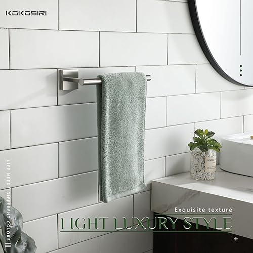 Miniatura 9 de KOKOSIRI Toallero de 24 pulgadas para baño, toallero de mano, toallero, anillo de toalla de níquel cepillado B4005BR-L24+B3008BR