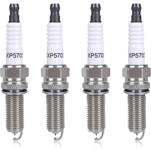 XP5702 Iridium Platinum Spark Plugs 4 Packs Compatible with ACURA DODGE GENESIS HONDA HYUNDAI KIA MITSUBISHI MERCEDES-BENZ 1.4L-5.5L L4 V6 V8 Replacement for 93911 LKR7AIX