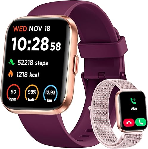 Reloj inteligente para mujer, responderhacer llamadas, Alexa integrado, pantalla táctil de 1.85 pulgadas, rastreador de actividad física para