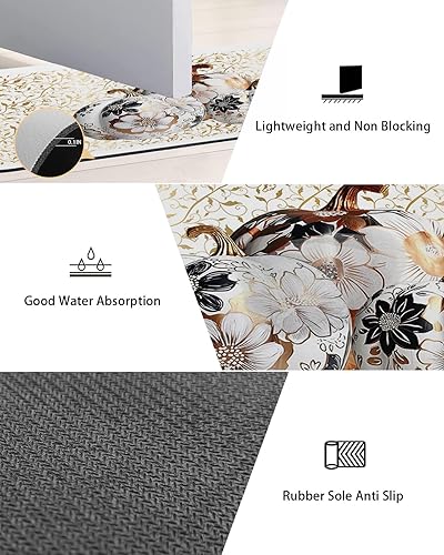 Miniatura 3 de Tapete de baño de otoño para bañera, tapete antideslizante de secado rápido y absorbente de tierra de diatomeas para fregadero de cocina, lavable,