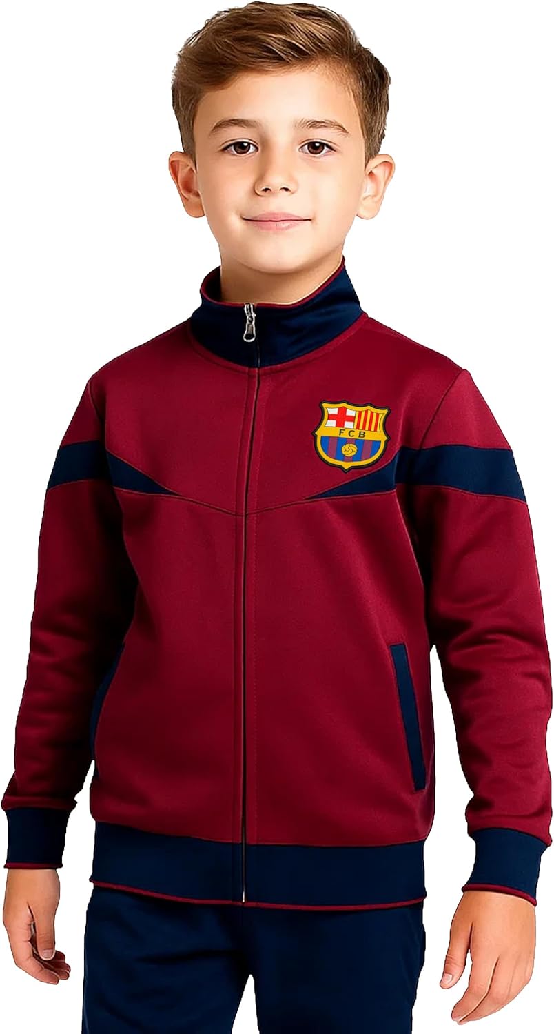 Icon Sports Officially Licensed FC Barcelona Soccer Track Jacket - Unisex Kids