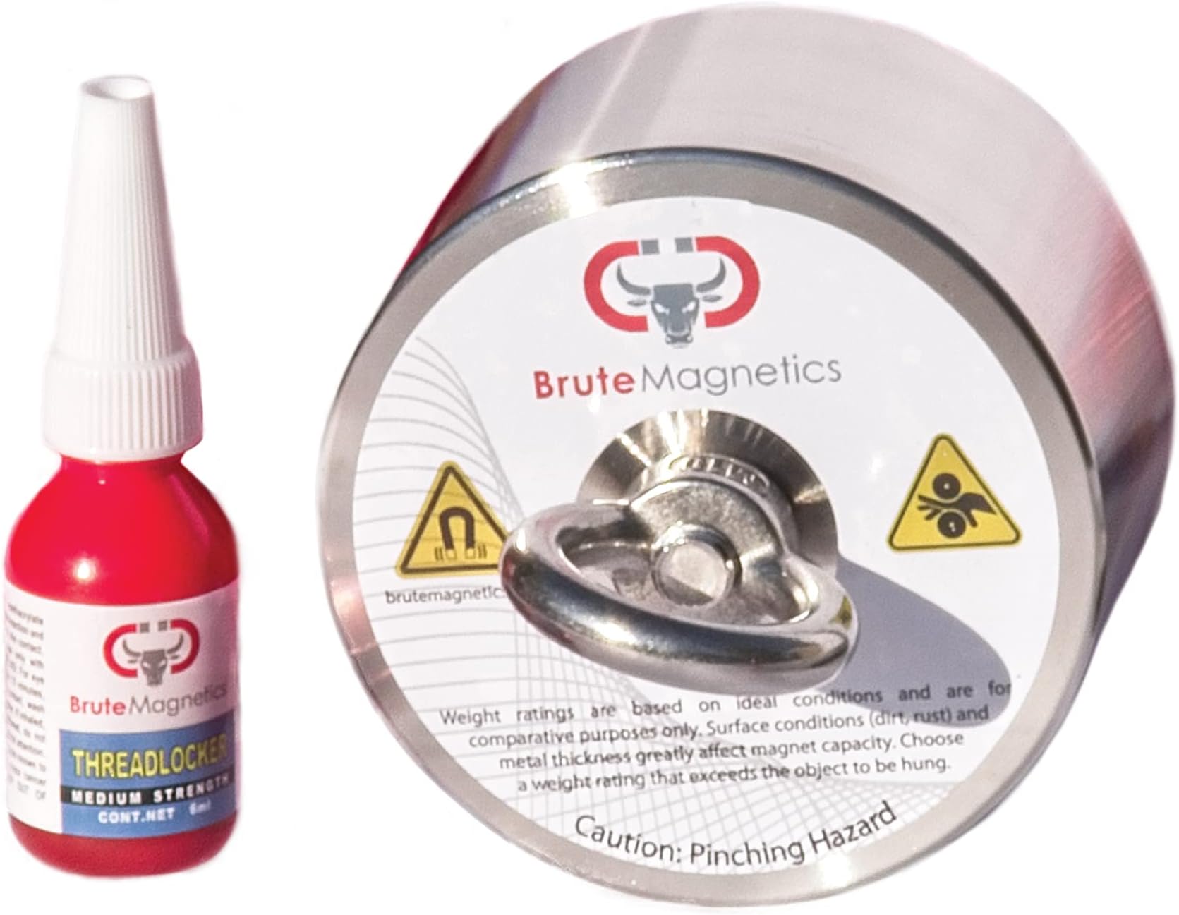 Brute Magnetics 3500lb Boss 360 Magnet Fishing Bundle- Includes 360 Degree Magnet, Threadlocker, & Accessories- Ideal for Salvage and Treasure Hunting in Rivers, Oceans, Lakes