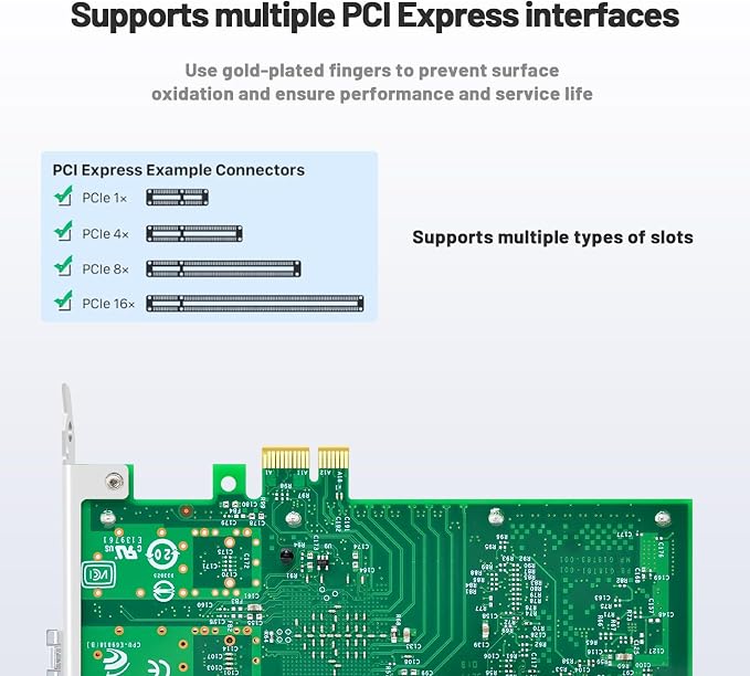 Tarjeta de red fibra óptica 10Gb Intel 82599EN PCIE X1 miniatura 3