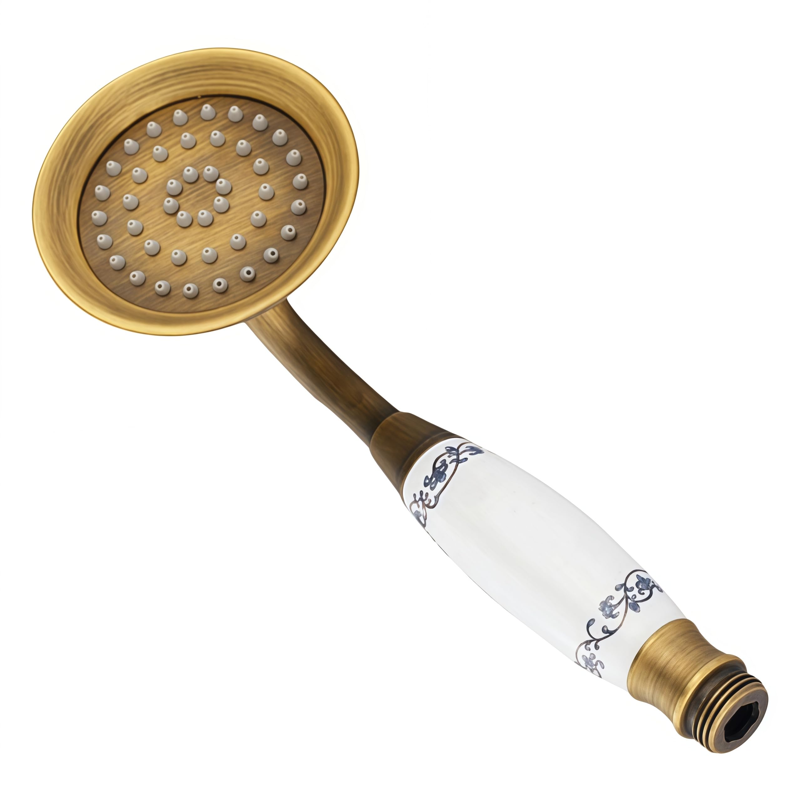 Ducha de mano Alcachofa de Ducha Cabezal de Ducha Accesorio de grifo de ducha para baño de latón antiguo Cabezal de ducha de lluvia de 8 "/ Ducha de mano/Manguera de 150 cm/Válvula angular