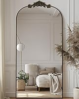 Antok Arched Full Length Mirror 71x28 Inch Bronze Retro Floor Standing Wall Mirror for Bedroom Living Room