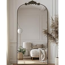 Gold Arched Full-Length Mirror, 36"x78" Arched Floor Mirror with Stand, Wall-Mounted for Bathroom, Dressing Room - Hanging or Leaning - Full Body Mirror for Bedroom