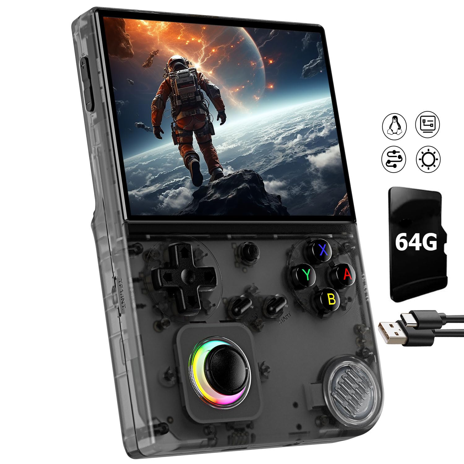 RG40XX V Handheld Game Console RG 40XXV 4.0'' IPS Screen with 64G TF Card Pre-Installed 5223 Games Supports 5G WiFi 4.2 Bluetooth Online Fighting,Streaming and HDMI Retro Emulator RG40XX