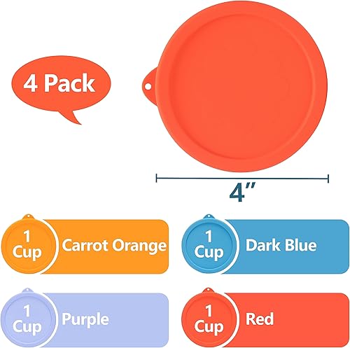 Miniatura 2 de Tapas de repuesto de silicona para 1 taza, tapa de almacenamiento para cuencos de vidrio Pyrex 7202-PC (recipiente no incluido), paquete de 4