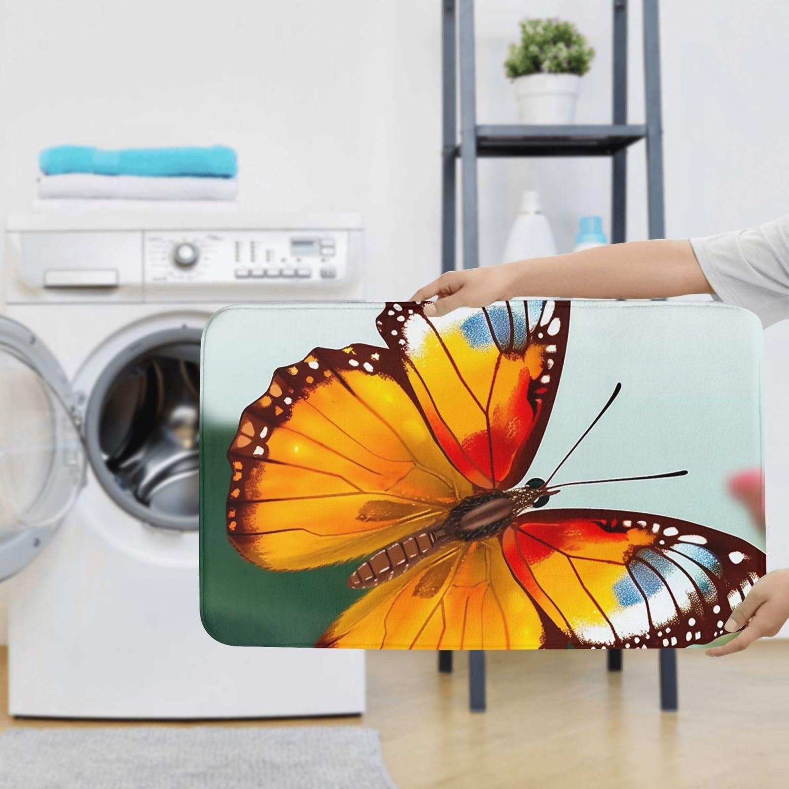 Set di 3 tappetini da bagno in flanella, antiscivolo, con coperchio, decorazione per la casa