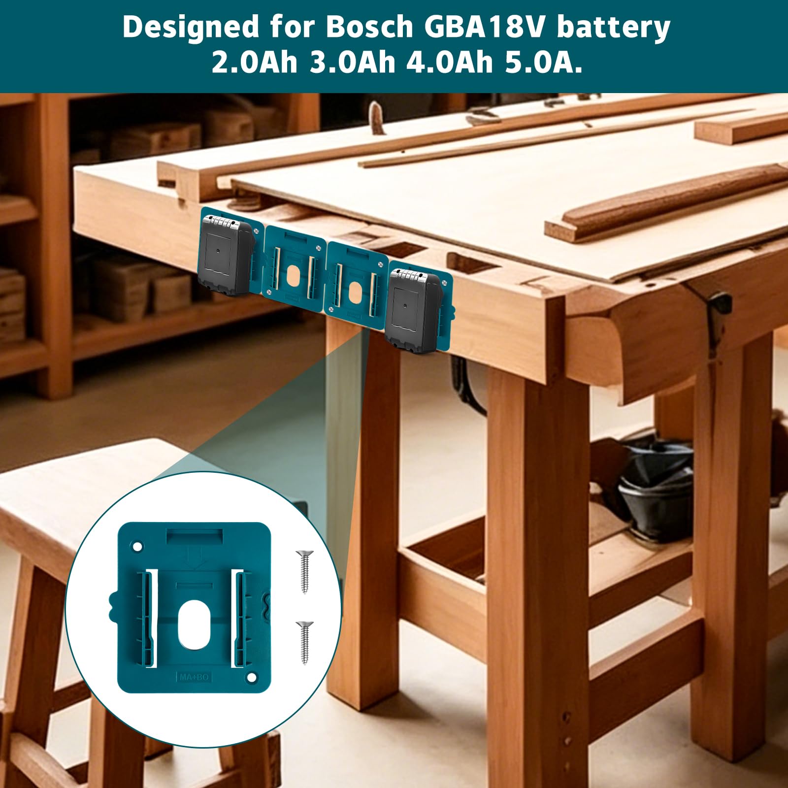 Akkuhalter für Bosch Akku,8 Stück Akku Halterung Wandhalterung Kompatibel mit Bosch GBA18V,Batteriehalter Organizer für Werkstätten