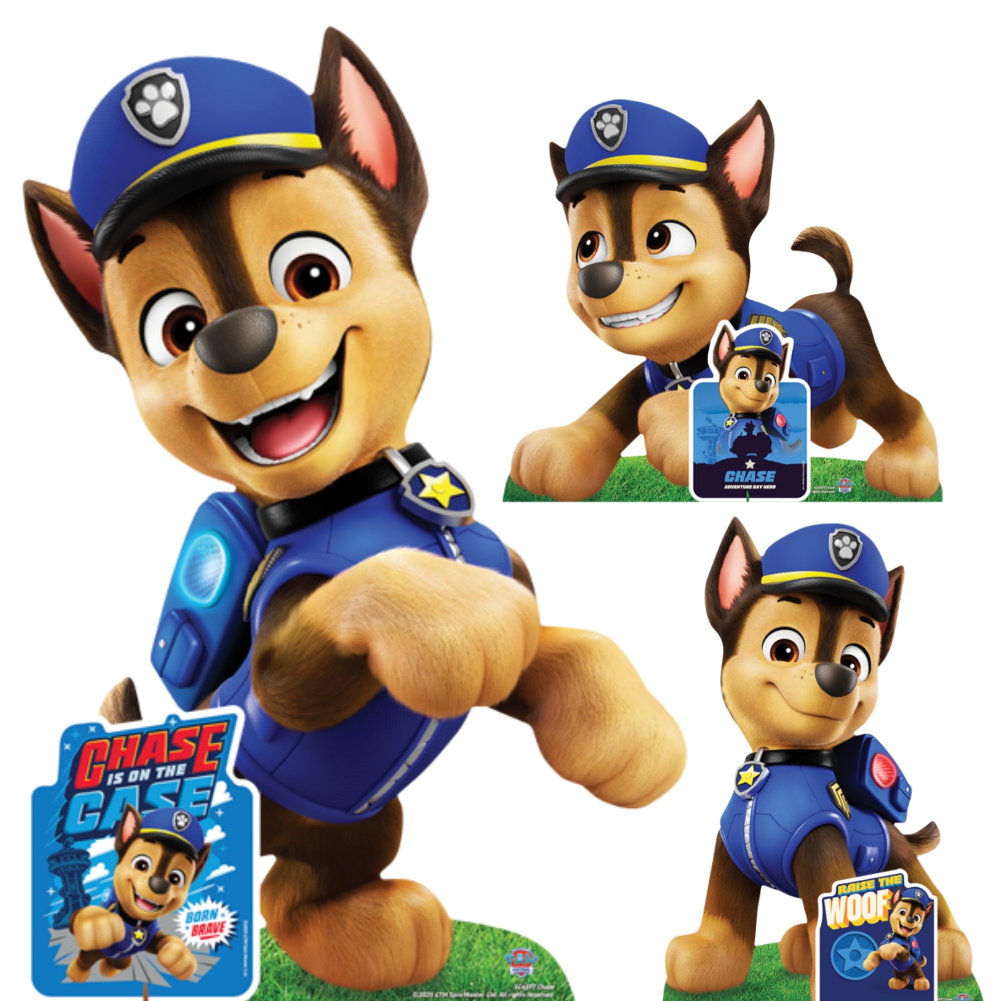 Star Cutouts SC4597 Three Chase Paw Patrol Party Supplies 20PCS Cardboard Cutouts | Paw Patrol Birthday Decorations for Boys and Girls | Room Décor & Party Favour Set