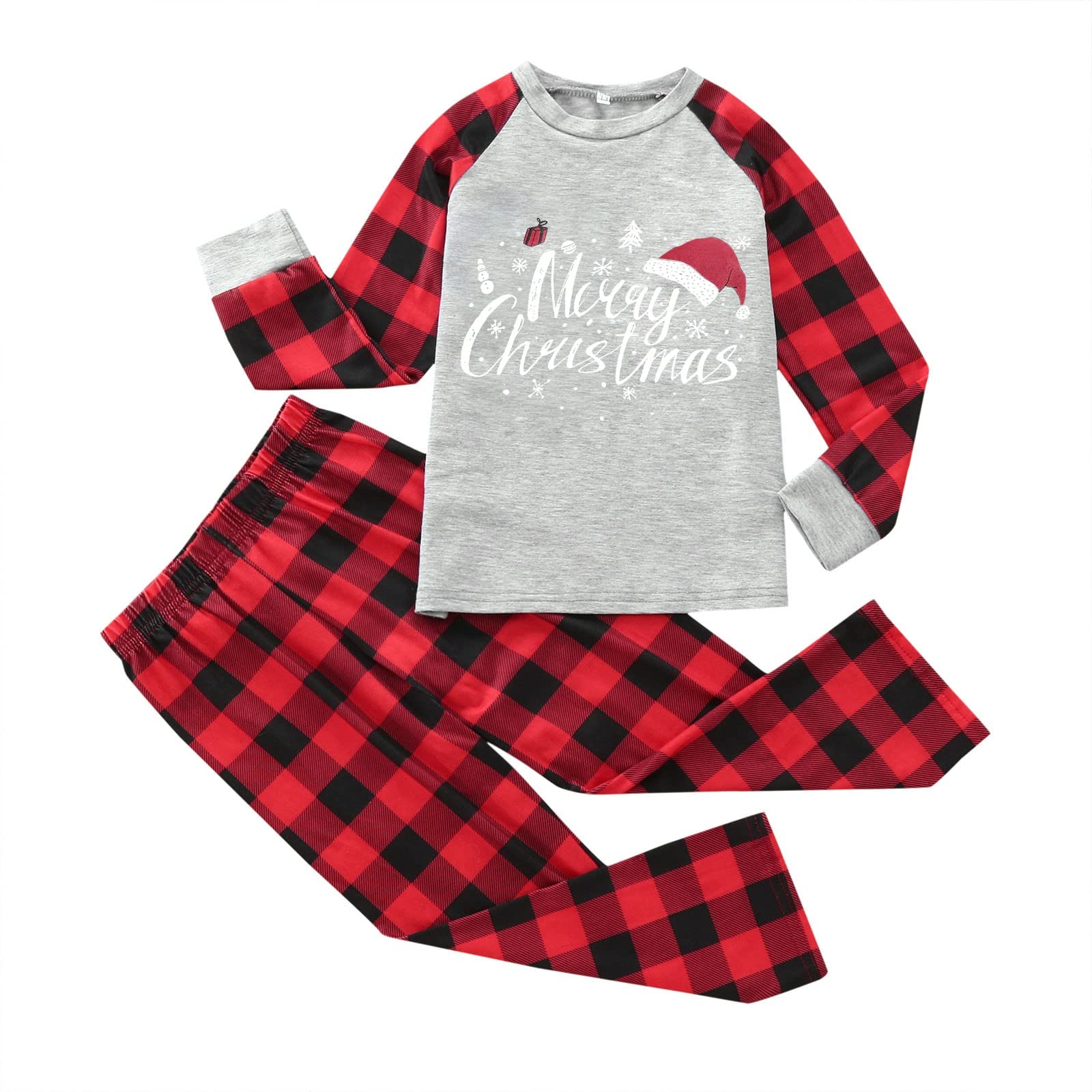 Family Christmas Pajamas Set Bear Men Dad Christmas Letter Print Long  Sleeve Tops And Pants 2PC Set Outfirs Family