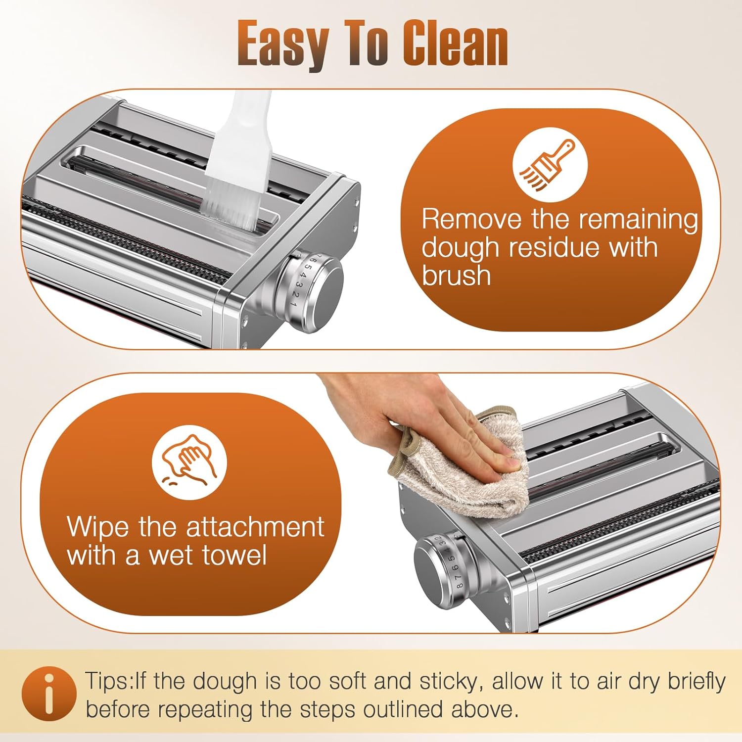 Pasta Attachment for KitchenAid Stand Mixer, 3-in-1 Stainless Steel Pasta Roller and Cutter Set, Includes Pasta Sheet Roller Spaghetti Fettuccine Cutter with 8 Thickness Settings by Fedowal