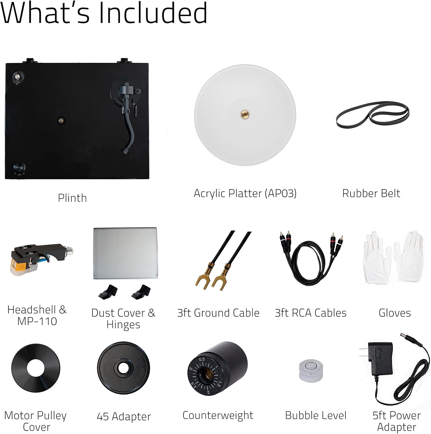 Fluance RT85N Turntable with Nagaoka MP-110 Cartridge, Acrylic Platter, Speed Control, and Vibration Isolation - Piano Black - Image 9