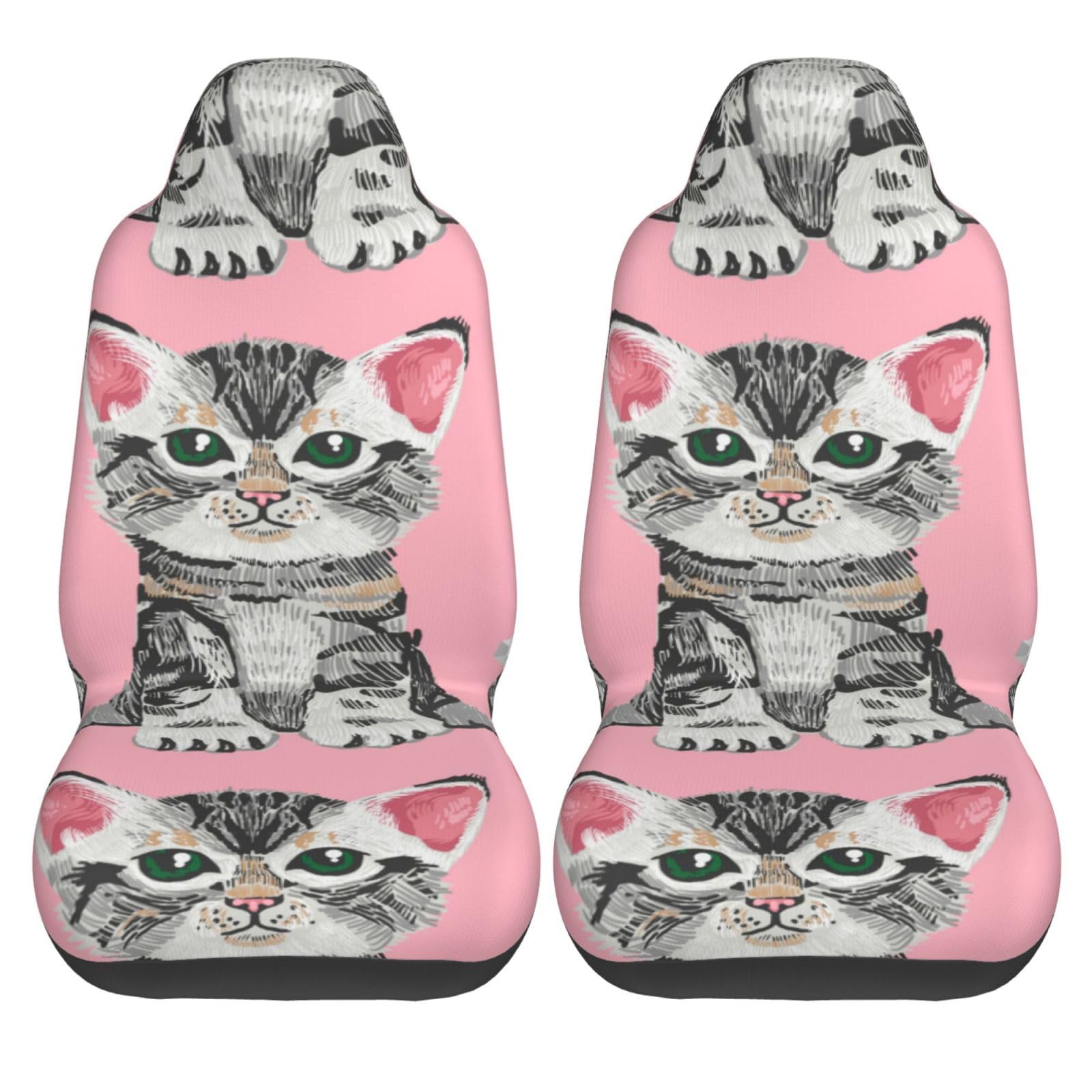ねこ3点 Amazon.co.jp: おもしろ 猫 猫柄 面白い ねこ カーシートカバー 2枚