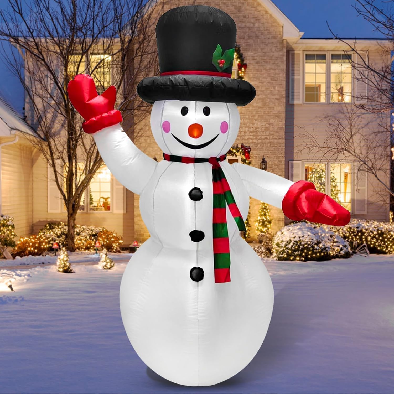 HOMCOM Pupazzo Di Neve Gonfiabile Da Esterno Impermeabile Con Luci A Led 240cm Bianco 83314471