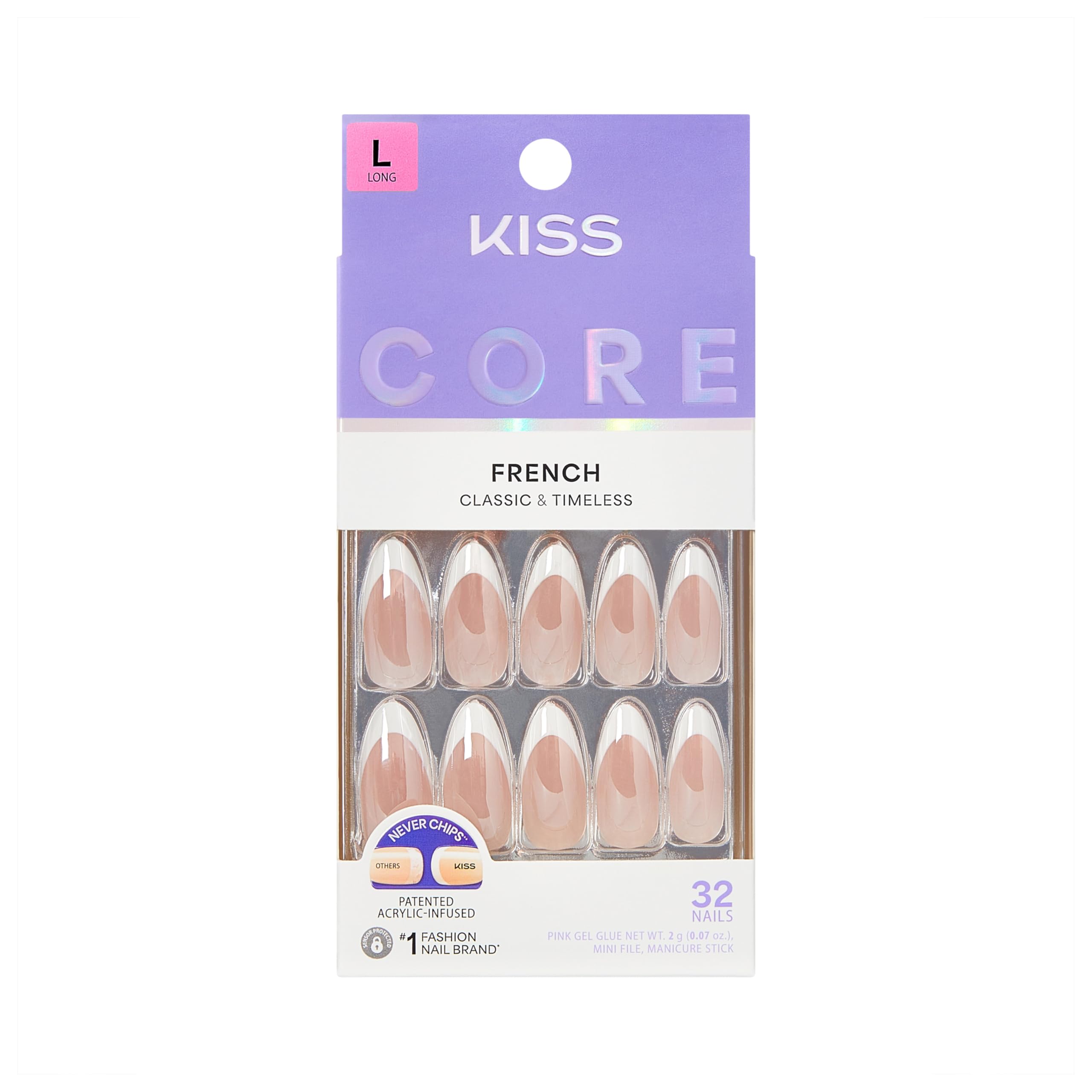 Amazon.com: Kiss Core, Press On Nails, Nail glue included