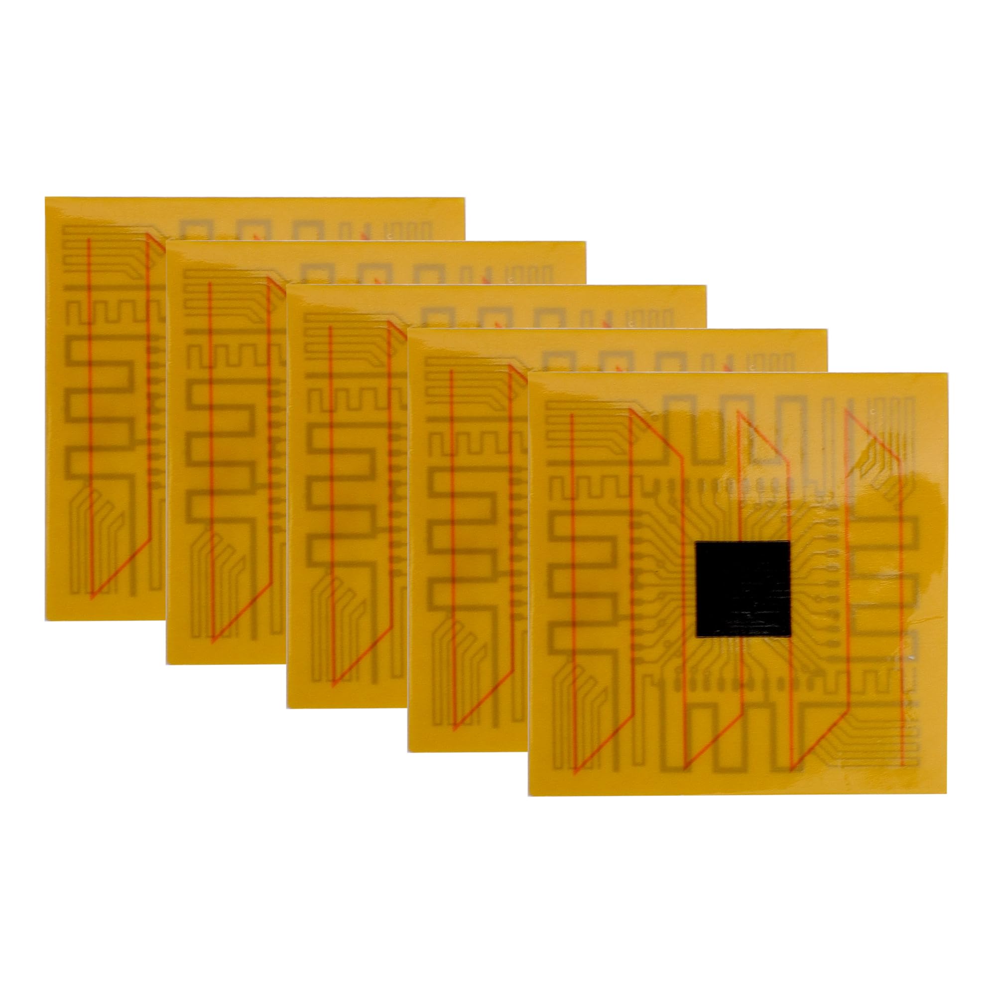 VOCOSTE 5pcs Cell Phone Patch, Portable Cell Phone Signal Sticker, Square Mobile Phone Stickers Signal Patch, Cell Phone Signal Patches for Enhance Your Mobile Phone, Gold Tone