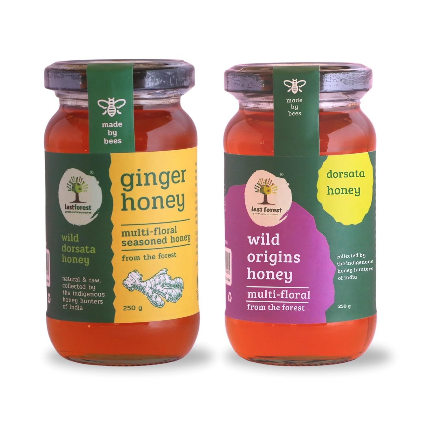 Last Forest Wild Ginger and Wild Origins Honey 250g, Unprocessed Honey with No Added Sugar, Suitable for Everyday Use in Food and Beverages (Pack of 2) Last Forest Wild Ginger and Wild Origins Honey 250g, Unprocessed Honey with No Added Sugar, Suitable for Everyday Use in Food and Beverages (Pack of 2)