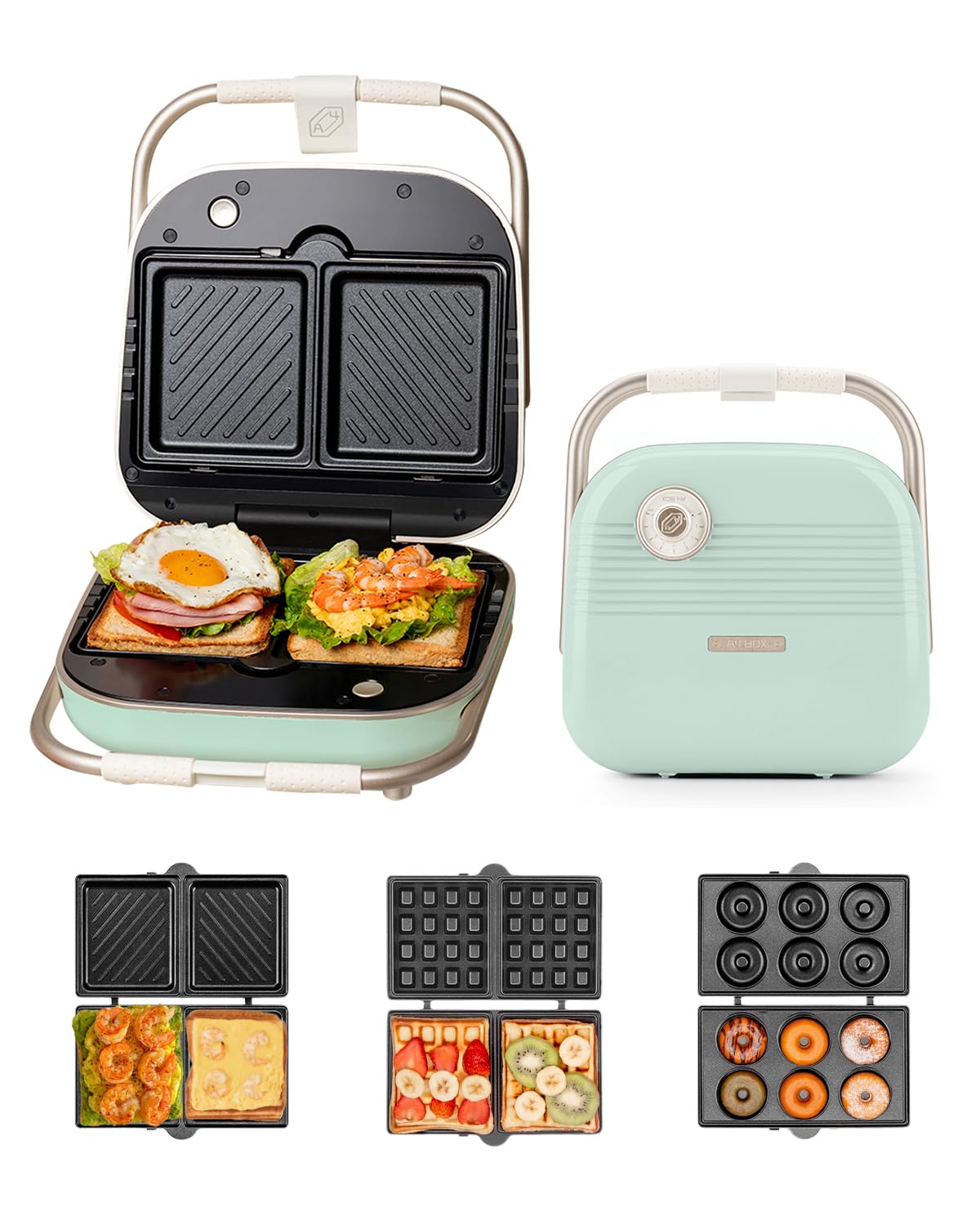 SOLEMOODホットサンドメーカー ワッフル ドーナツ型付き Amazon | SOLEMOOD ホットサンドメーカー 耳まで焼ける 電気 ワッフル