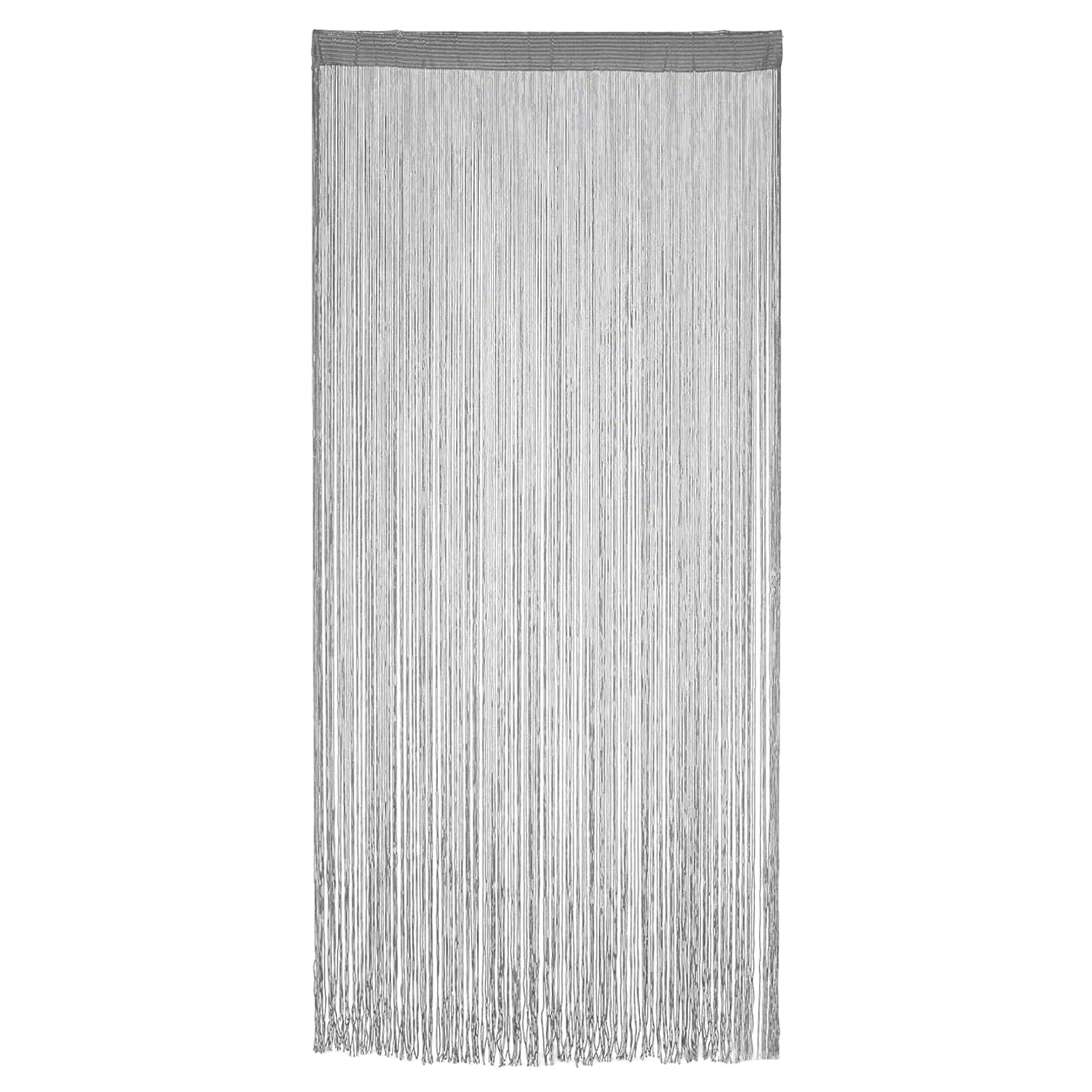 GLAITC String Curtain 100x200cm Door Curtain Glitter Tassel String Curtain Decorative Room Divider Beaded Door Curtain Fly Screen For Doorway Window Home Party Background Decoration (Silver Grey)