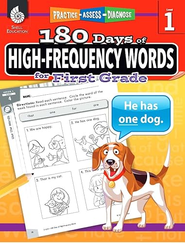 180 Days of High-Frequency Words for First Grade - Learn to Read First Grade Workbook - Improves Sight Words Recognition and Reading Comprehension for Grade 1, Ages 5 to 7 (180 Days of Practice)