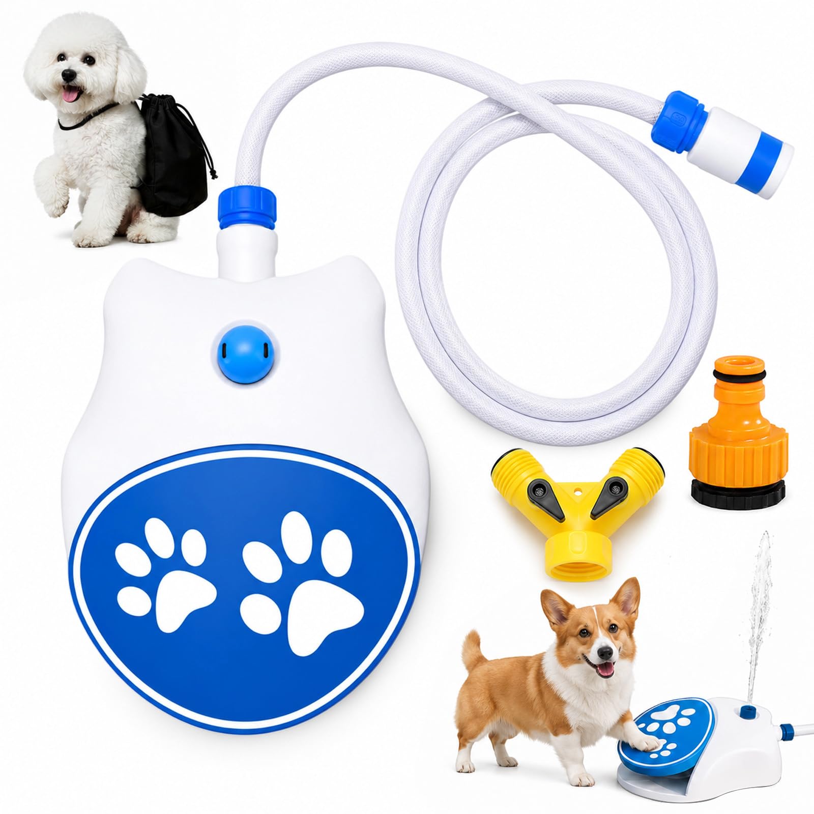 Dog Water Fountain Step On, Dog Sprinkler Toys, Pet Paw Activated