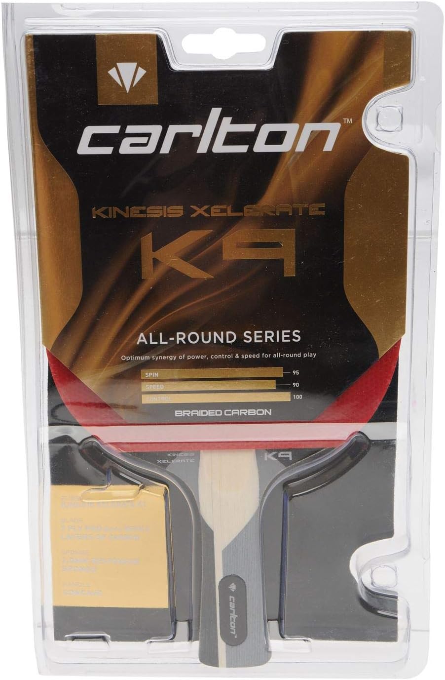 Carlton Kinesis Xelerate Carbon Fibre Table Tennis Bat