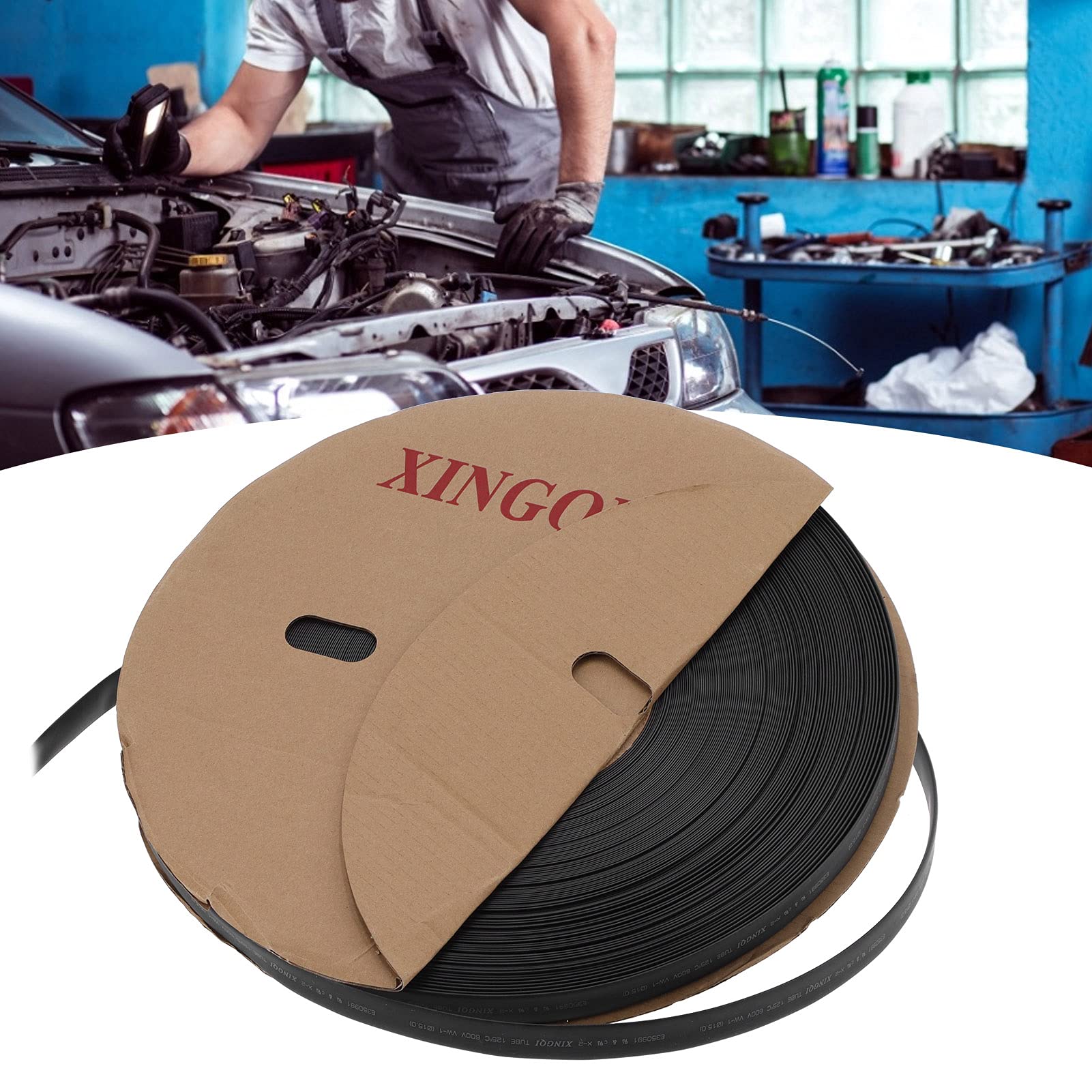 Funda termorretráctil de 15 mm - Tubo de Pared Simple de poliolefina de 100 m para protección de Cables eléctricos Envoltura de Aislamiento Los Cables se Encoge a 7,5 mm