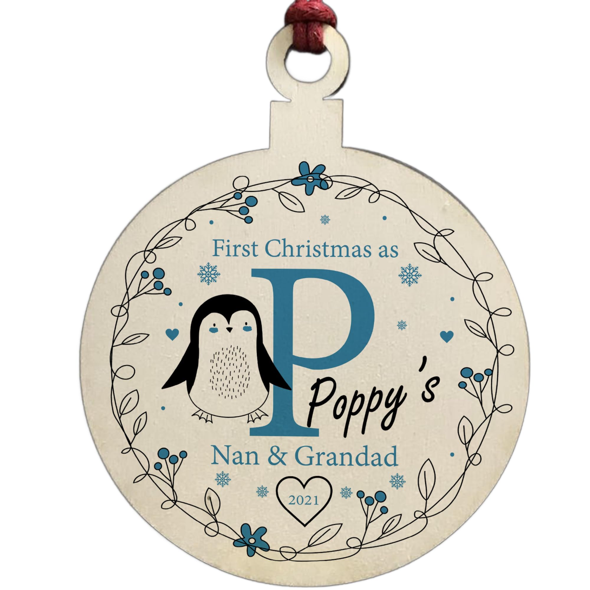 First Christmas As Nan And Grandad Personalised Christmas Decoration New Baby Gift