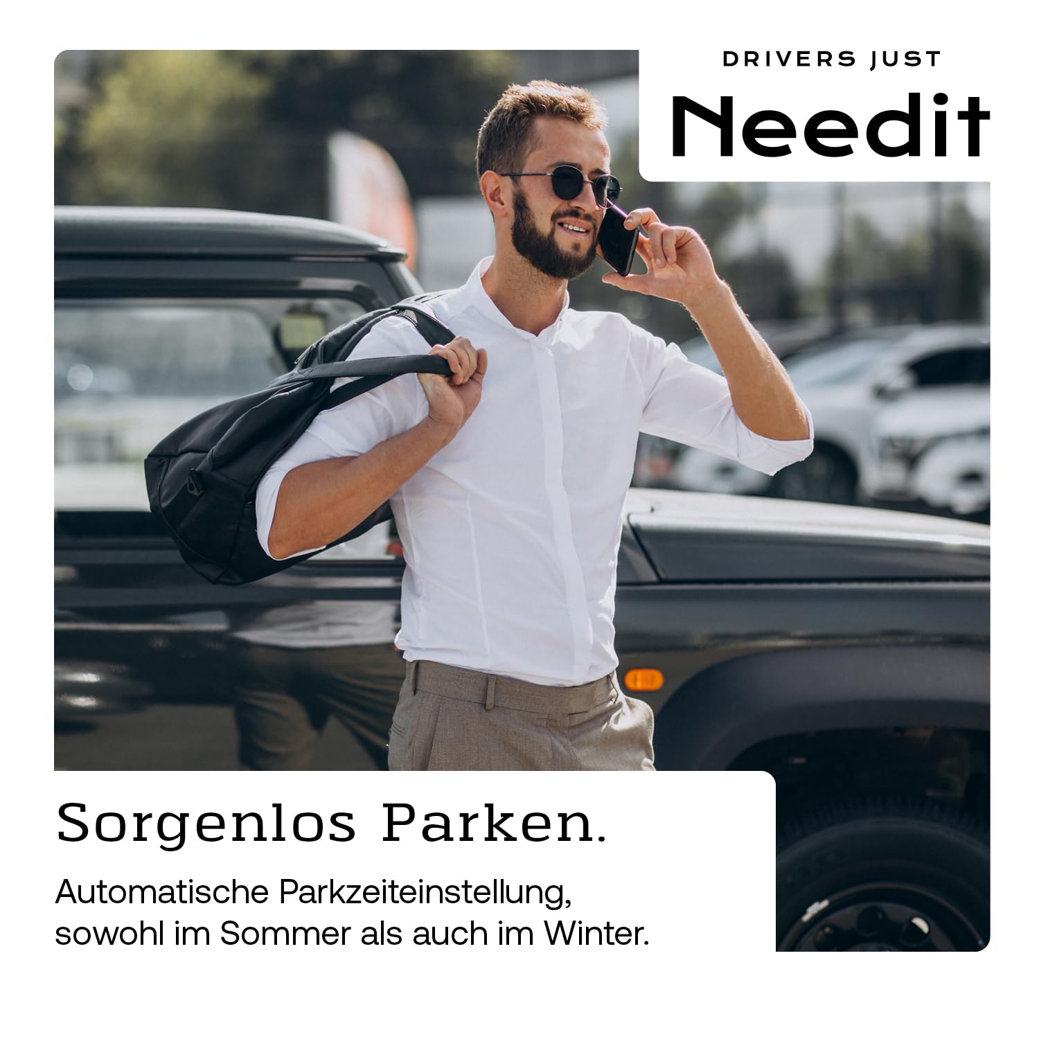 Needit Park Micro Solar elektronische Parkscheibe [NEUES Modell 2025] I unendlich Energie, Null Batteriewechsel | einzige Parkscheibe in Deutschland mit integriertem wiederaufladbarem Akku | blau