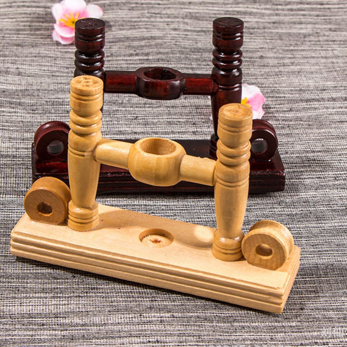 2pcs Wooden Folding Hand Fan Display Stand Holder for Home Decor