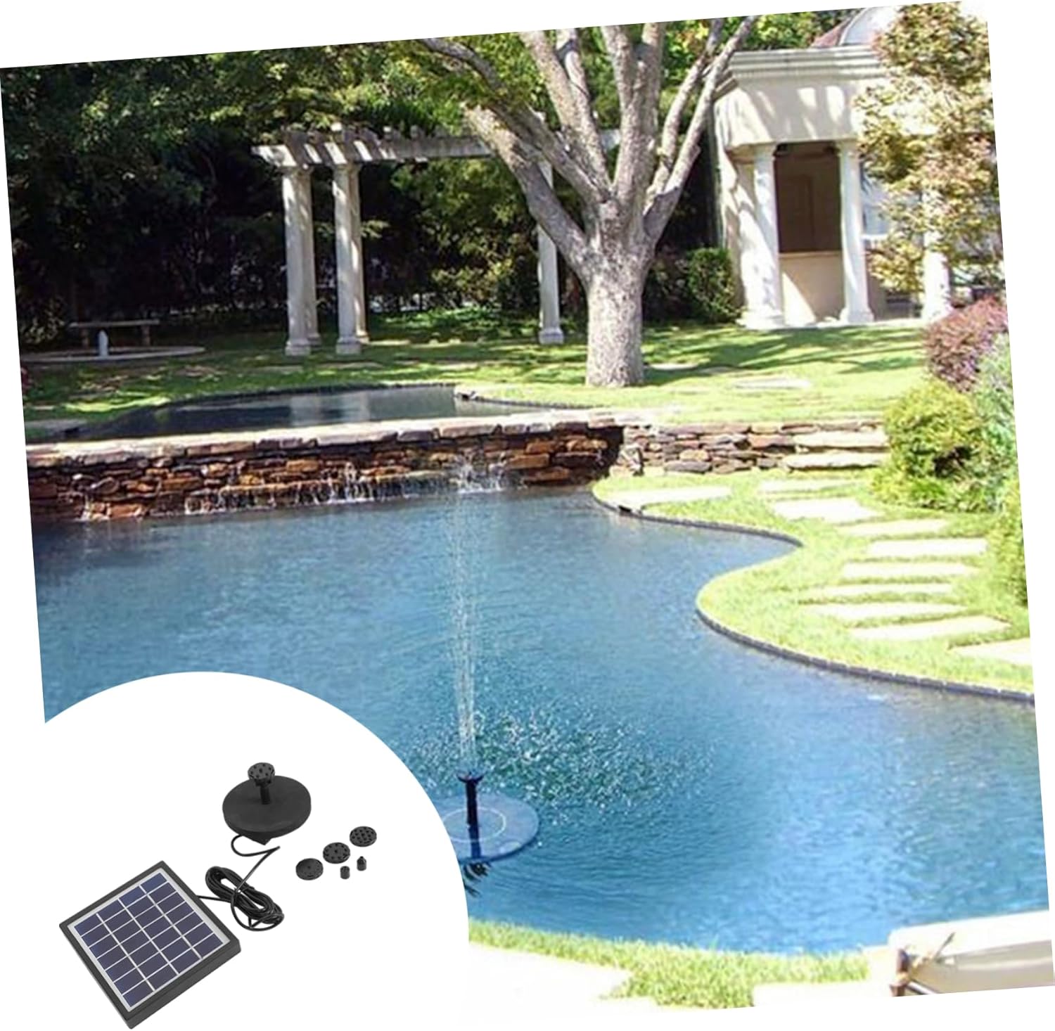 Pump Nozzle Solar-powered Sprinkler for Aquarium Garden Fountain Decor Robust Easy Maintenance