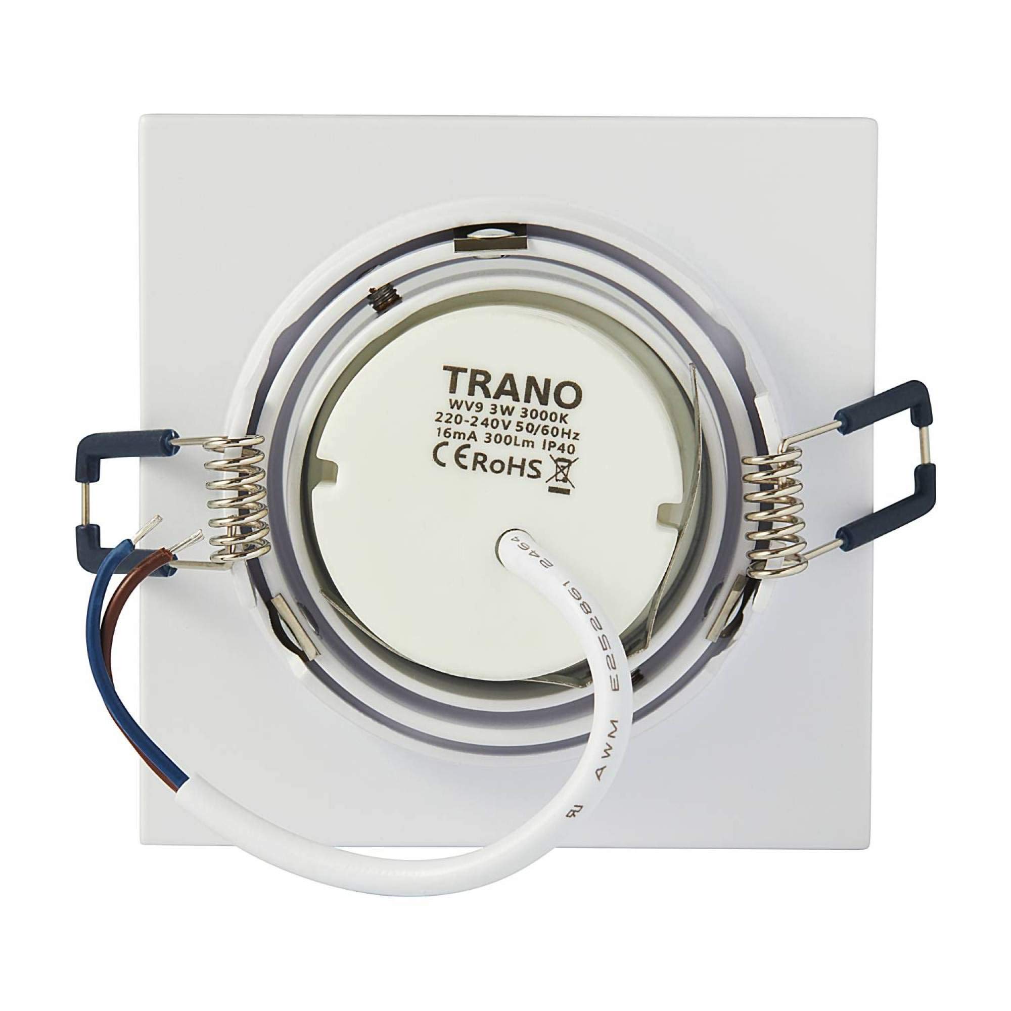 12x LED Einbaustrahler Set Weiß eckig 5 Watt warmweiß 230V flach (30mm) - Einbauleuchte schwenkbar dimmbar aus Aluminium - 75-85mm Bohrloch Einbau-Spot Decken-Strahler