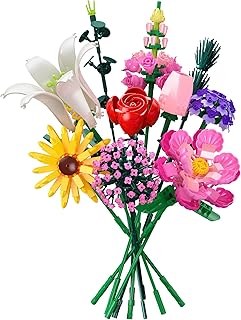 Bloques de Construcción Ramo de Flores, 715 PCS Colección Botánica Flowers Eternas, 10 Flore Artificiales, Regalo para Niños Cumpleaños, Adultos Día de la Madre, San Valentín y Aniversarios